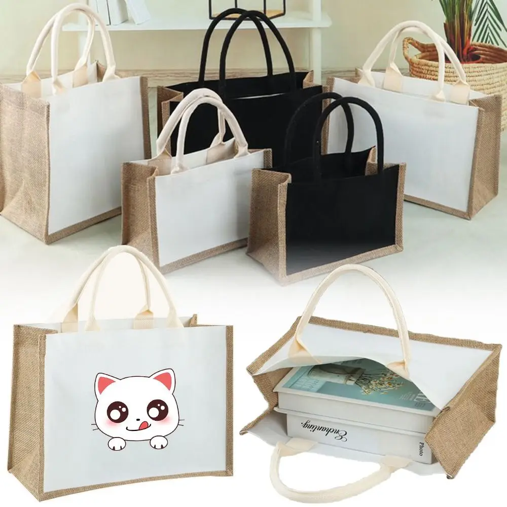 Fai da te disegnato a mano sacco vuoto riutilizzabile nero bianco Shopping Bag borse da viaggio Tote Handbag