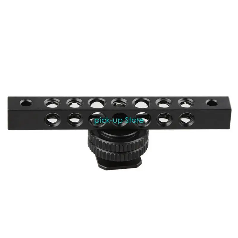 شريط الجبن الأسود من الألومنيوم Q5WA مع فتحة خيط 1/4-20 لشاشات محول الحذاء الساخن لشريط الجبن لمعدات التصوير الفوتوغرافي