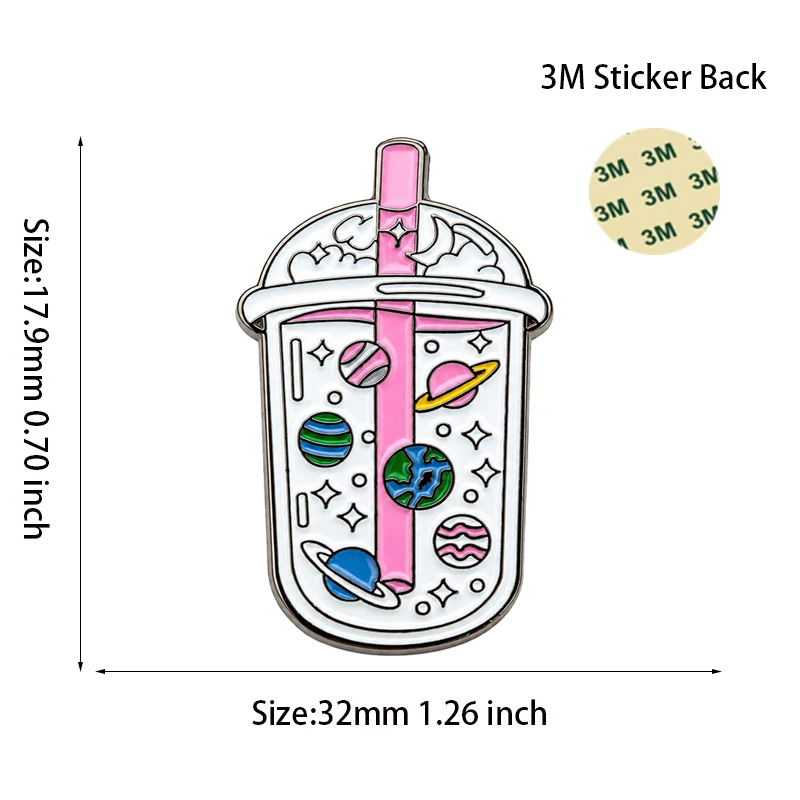 Bottle Mobile Phone 3M Sticker Metal Pin Soft Enamel Badge Metal Pin Broooches Pins