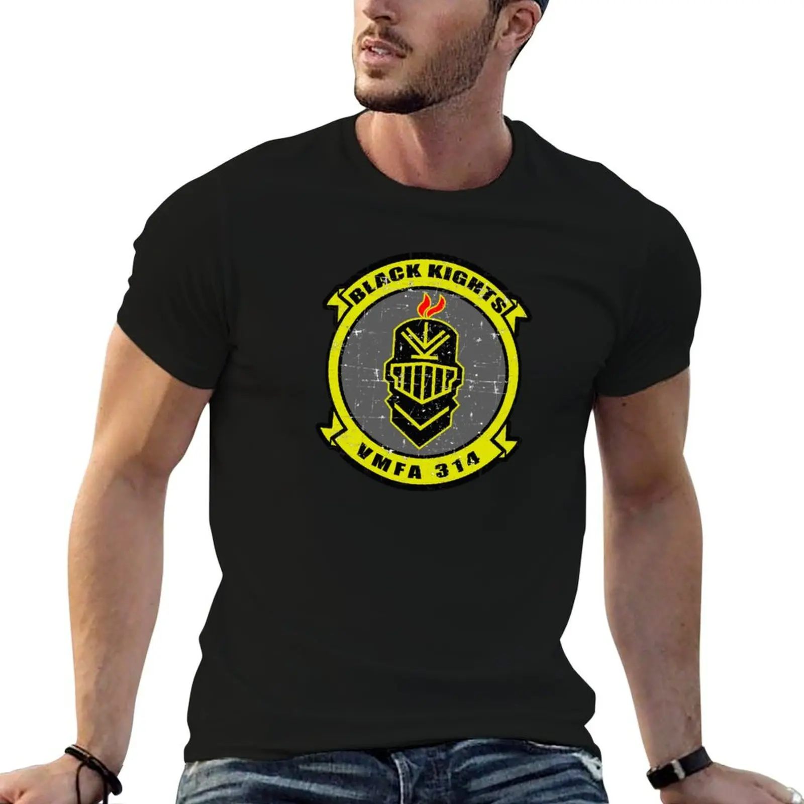 USMC - VMFA-314 Marine Fighter Attack Squadron - Grunge Style T-Shirt Casual Daily Outfit T-Shirt