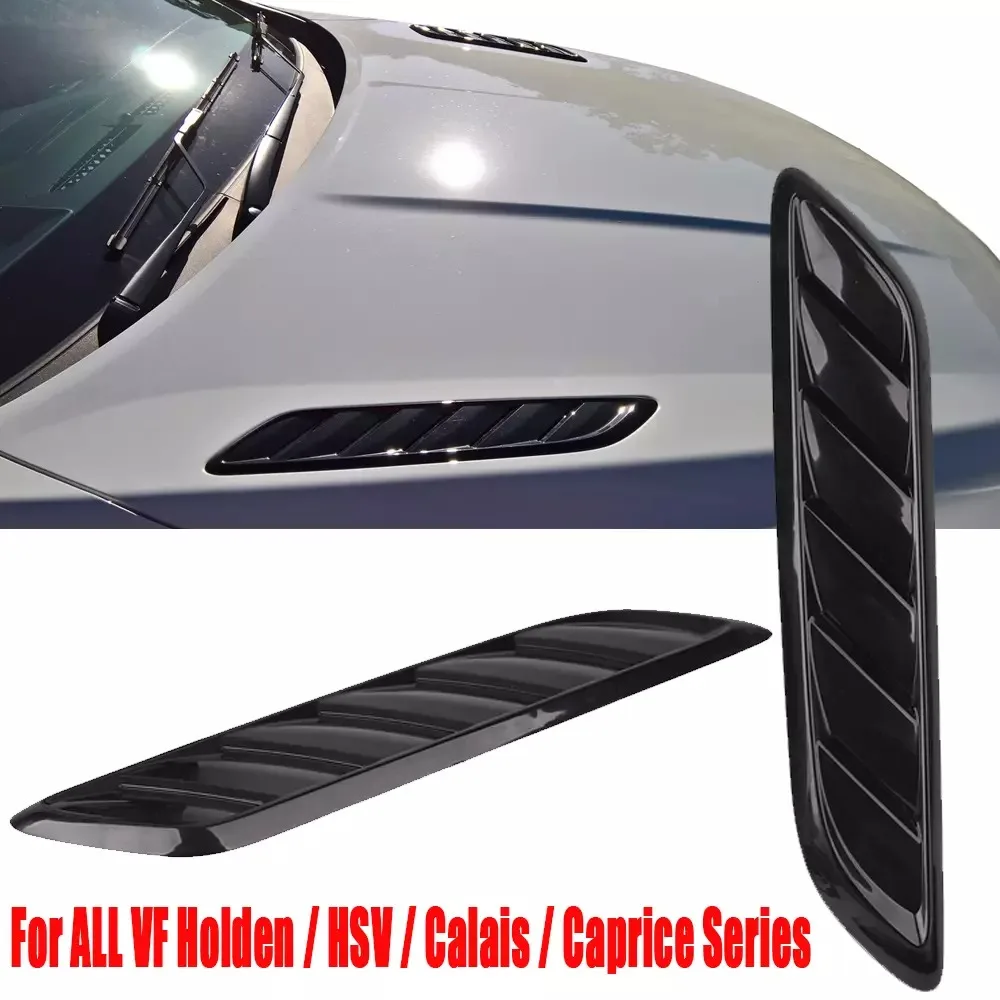 For HOLDEN COMMODORE VF VE SS SSV SV6 REDLINE STICK ON GLOSS BLACK Bonnet Vents