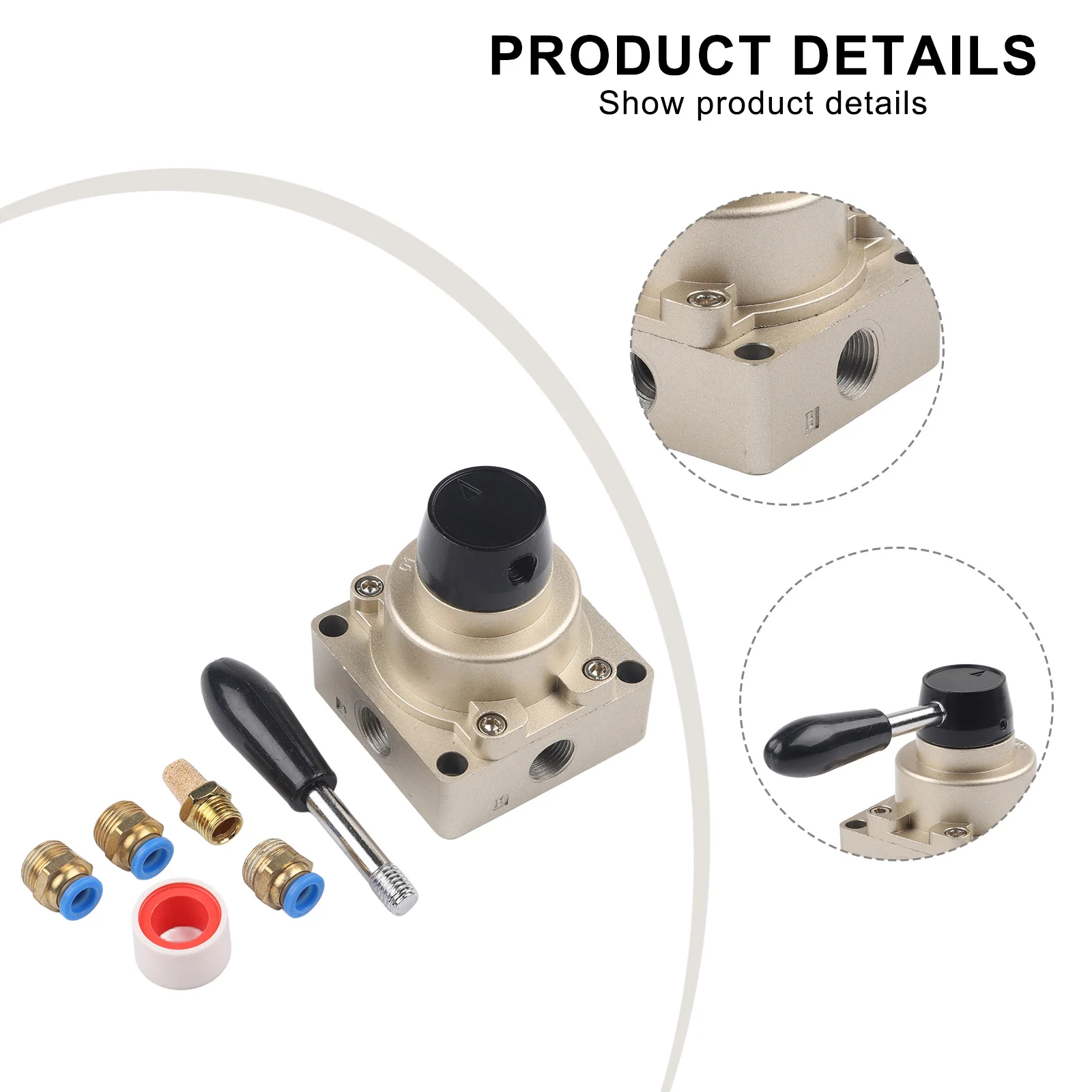 3 8 Inch Valve Air Flow Control Light Reversing Rotation Valve Pneumatic Valve Sensitive Steering Handle Three-Speed Adjustment