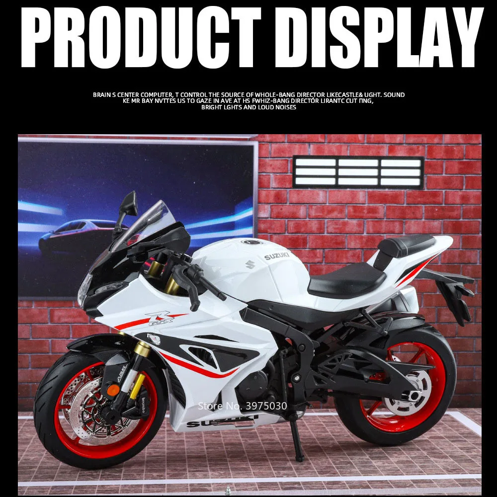 Escala 1:9 liga suzuki GSX-1000R motocicleta brinquedos modelos carros roda pode virou motocicletas com brinquedo leve presente perfeito para meninos