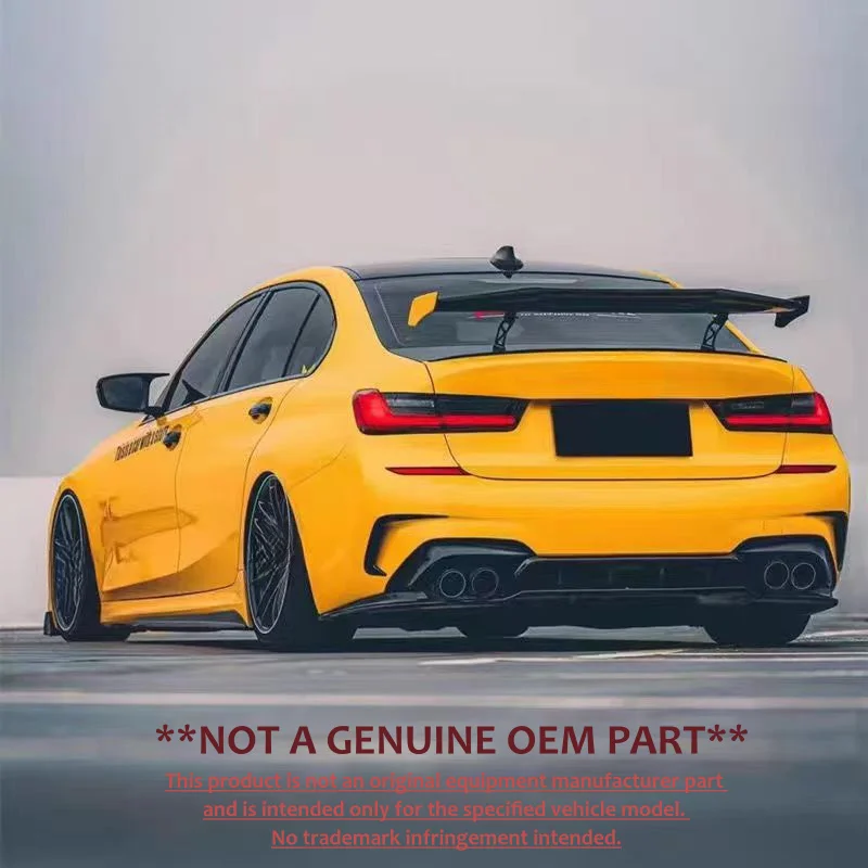 For Universal 3‑Door Sedan MAD Style GT Spoiler Drilled Fixed Wing Modification Parts