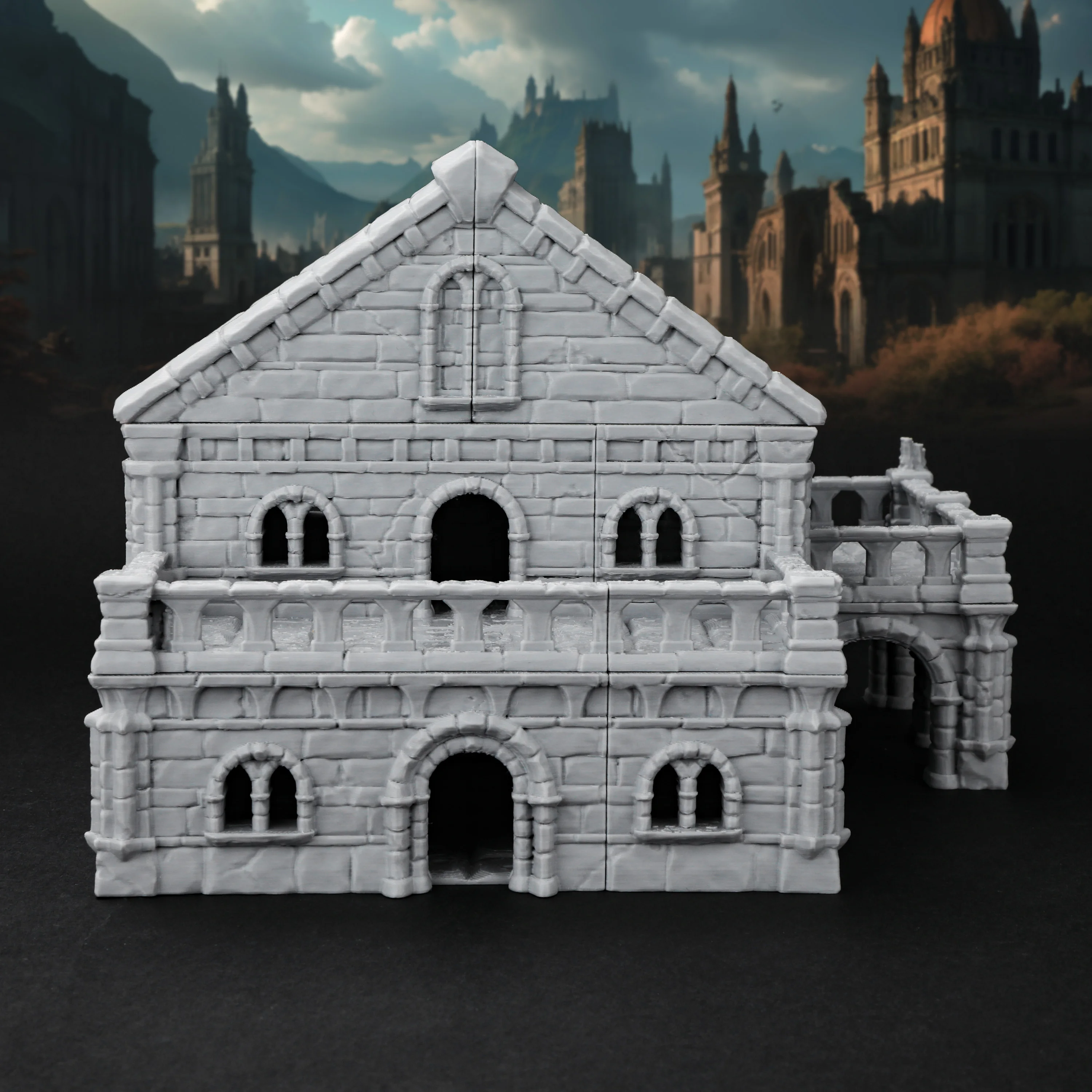 Fantasy Noble House Terrain Building Set, Miniature Architecture Model With Detailed Design, RPG Board Games And Diorama Display