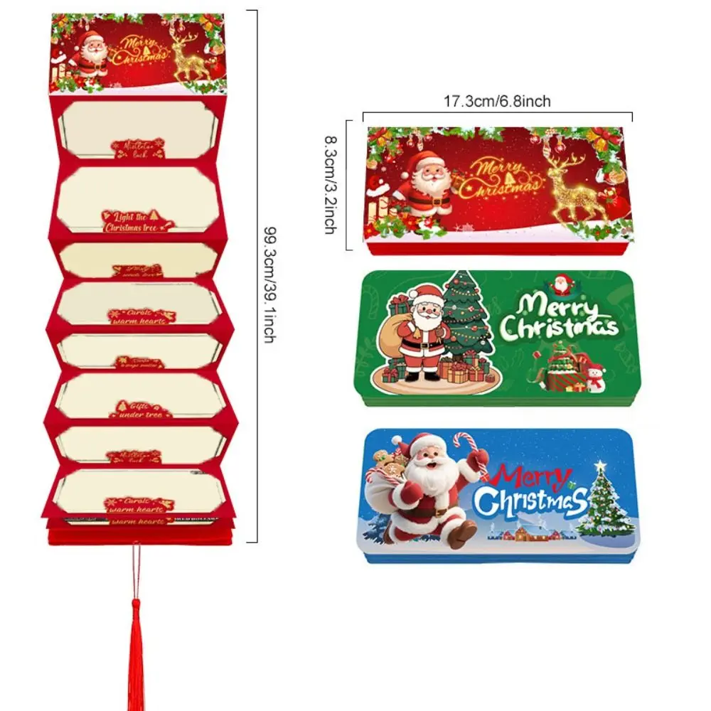 Creative Santa Claus Christmas Cash Gift Envelope Christmas Tree with 10 Slots Folding Banknote Card Christmas Money Holder