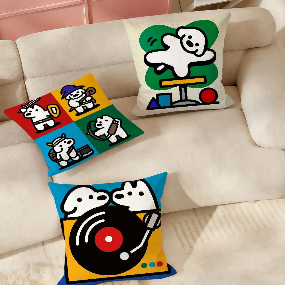 Funda de almohada con dibujos animados de perro M-Matsui, adecuada para dormitorios, salas de estar, coches, decoración del hogar