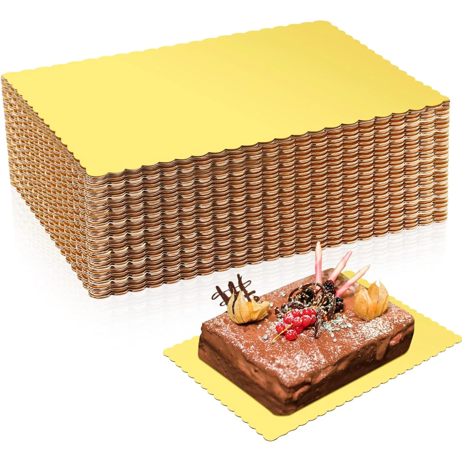 

10PCS 10*14inch Golden Rectangle Cake Boards Suitable For Cupcake Desserts Displays Tray For Wedding Party Baking Cakes Tools