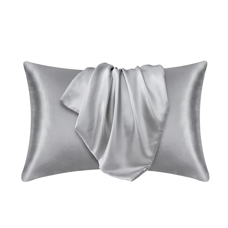 Juste de coussin en satin soyeux, taie d'oreiller confortable, décoration d'intérieur, vente en gros, 100%