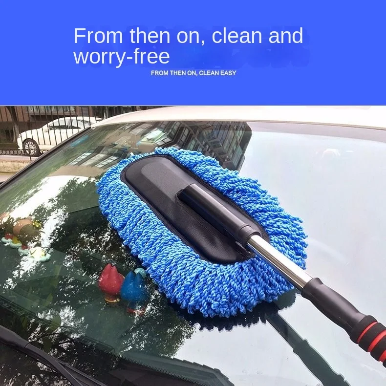 Microfiber Car Wash Brush Mop Kit, Mitt Sponge With Long Handle Car Cleaning Supplies Kit Duster Washing Car Tools Accessori