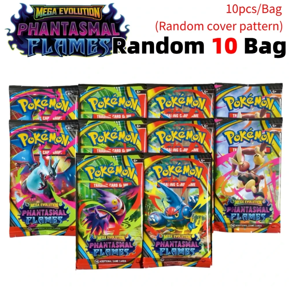 Pokémon-Karten 9+1 pro Packung TCG Mega Evolution Phantasmal Flames Booster-Box Sammelkartenspiel-Set Englisch Pokémon – Detail 3