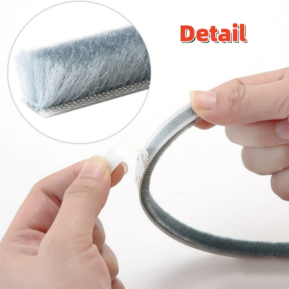 5/10M Door Window Brush Strip Self-adhesive Sound Insulation Draught Dehumidification Seal Strip Household Accessories