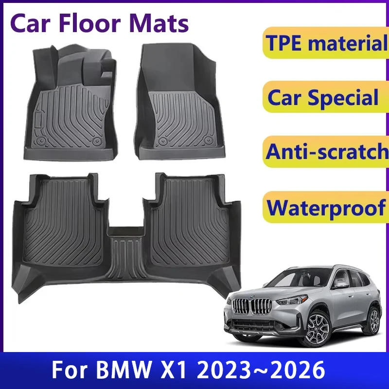 

Car Floor Mats For BMW X1 U11 U12 2023 2024 2025 2026 Waterproof Pad Left Hand Driver Foot Carpet Interior Rug Auto Accessories