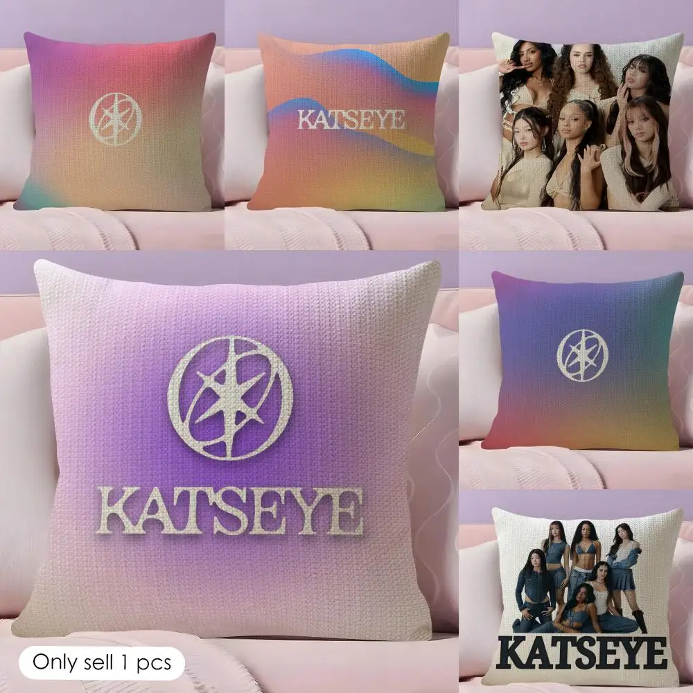 

Наволочка k-Katseye из натурального льна, органическая ткань, двусторонняя печать, для дивана, домашнего декора, подарок, чехол для подушки