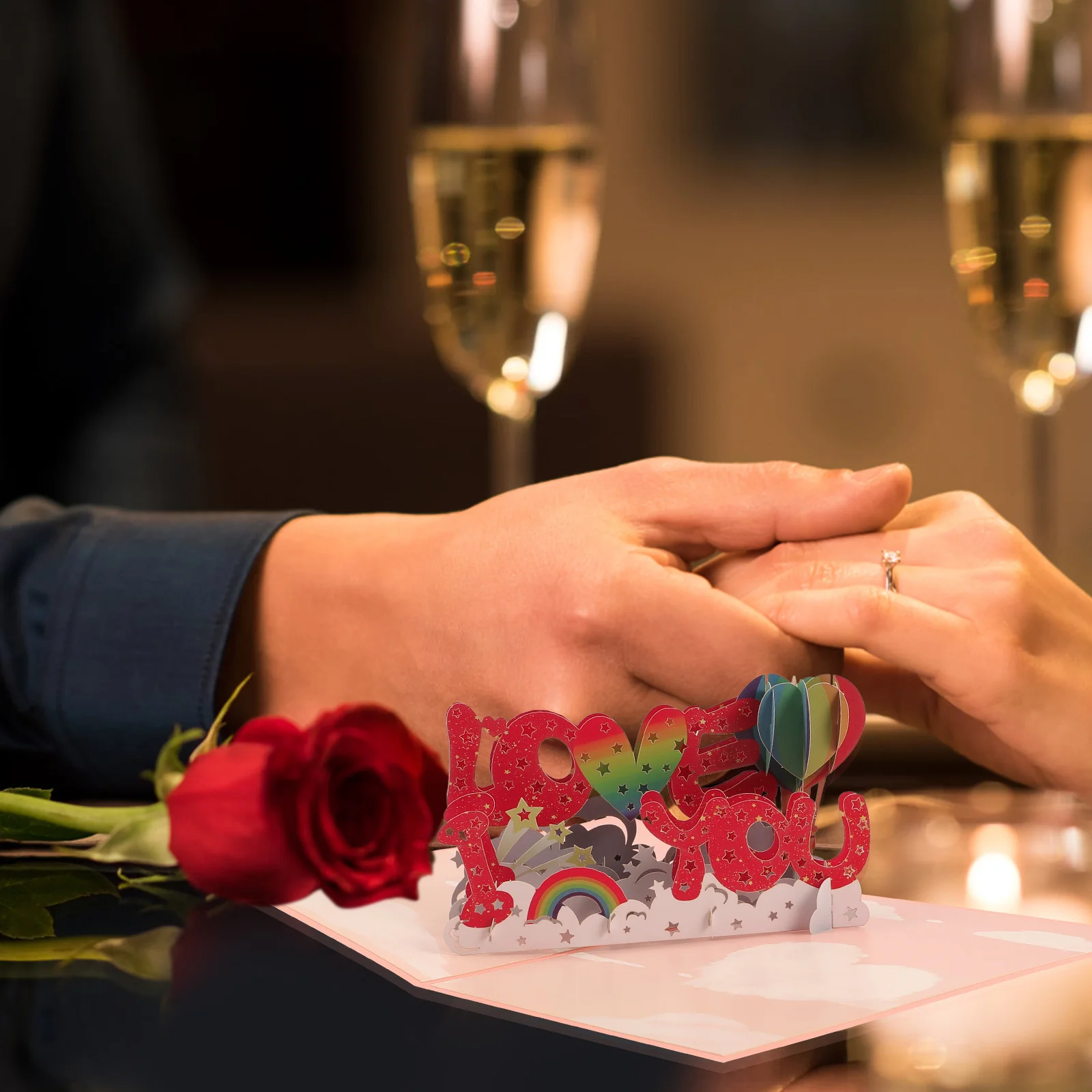 

1Set Up Card Paper Greeting Craft for Birthday Anniversary Valentine Wedding Mother Father I Love You Design Gift