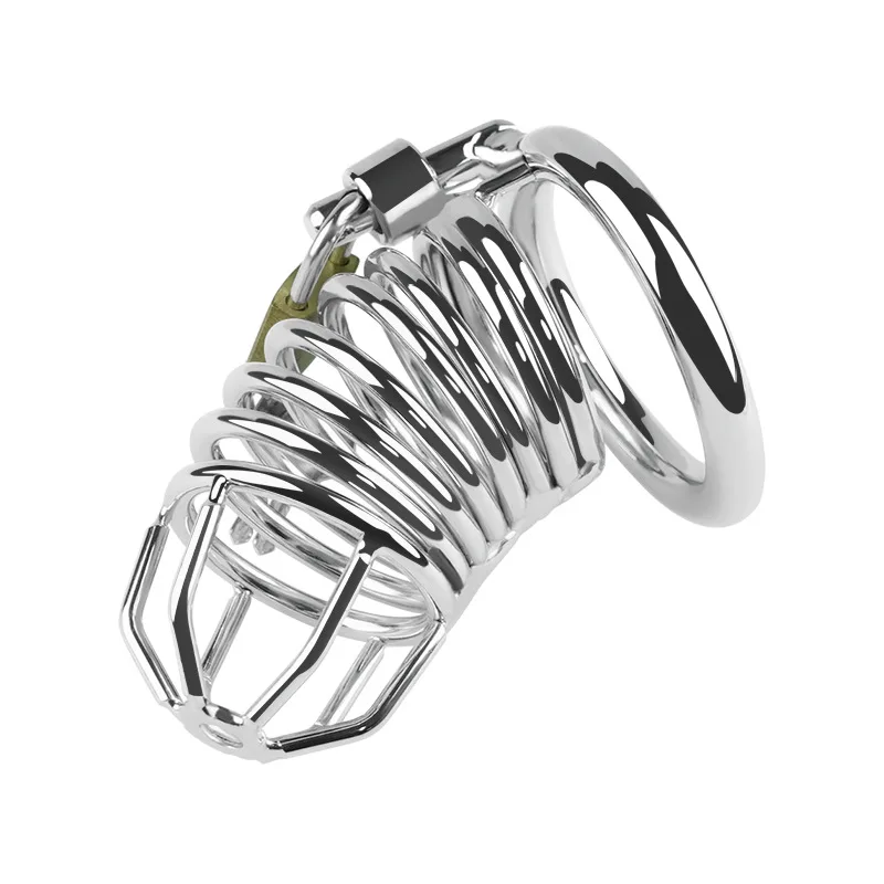 Male Metal Chastity Cage Penis Ring Mesh CB Lock Chastity Belt with Silicone Catheter Sissy Penis Bondage Adult Erotic Sex Toys