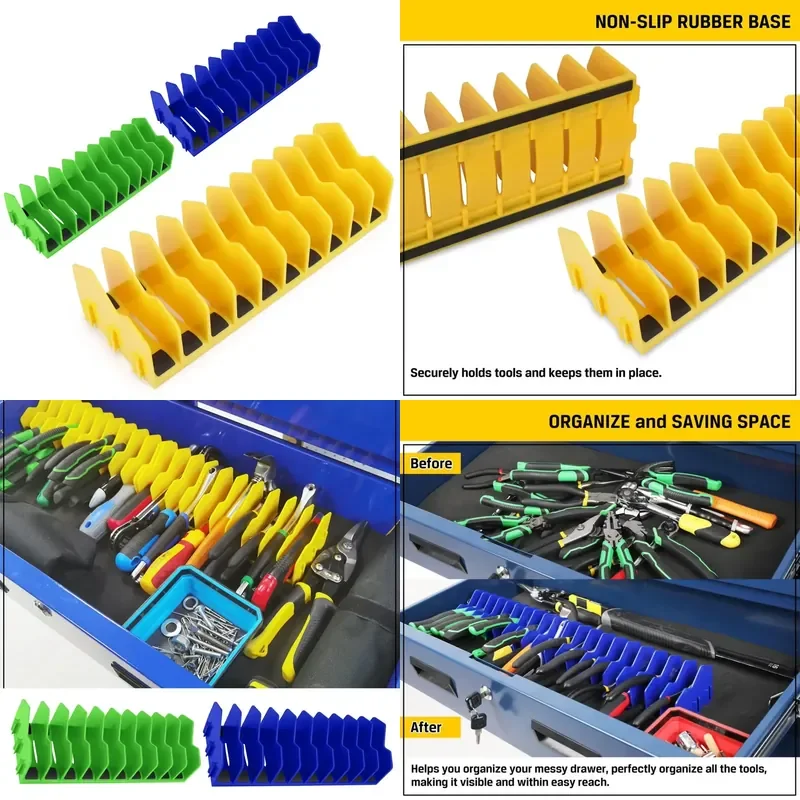 for Pliers Storage Rack 10 Slot Wrench Rack Space Saving Vertical Modular Toolbox Drawer Organizer for Scissors Hammers