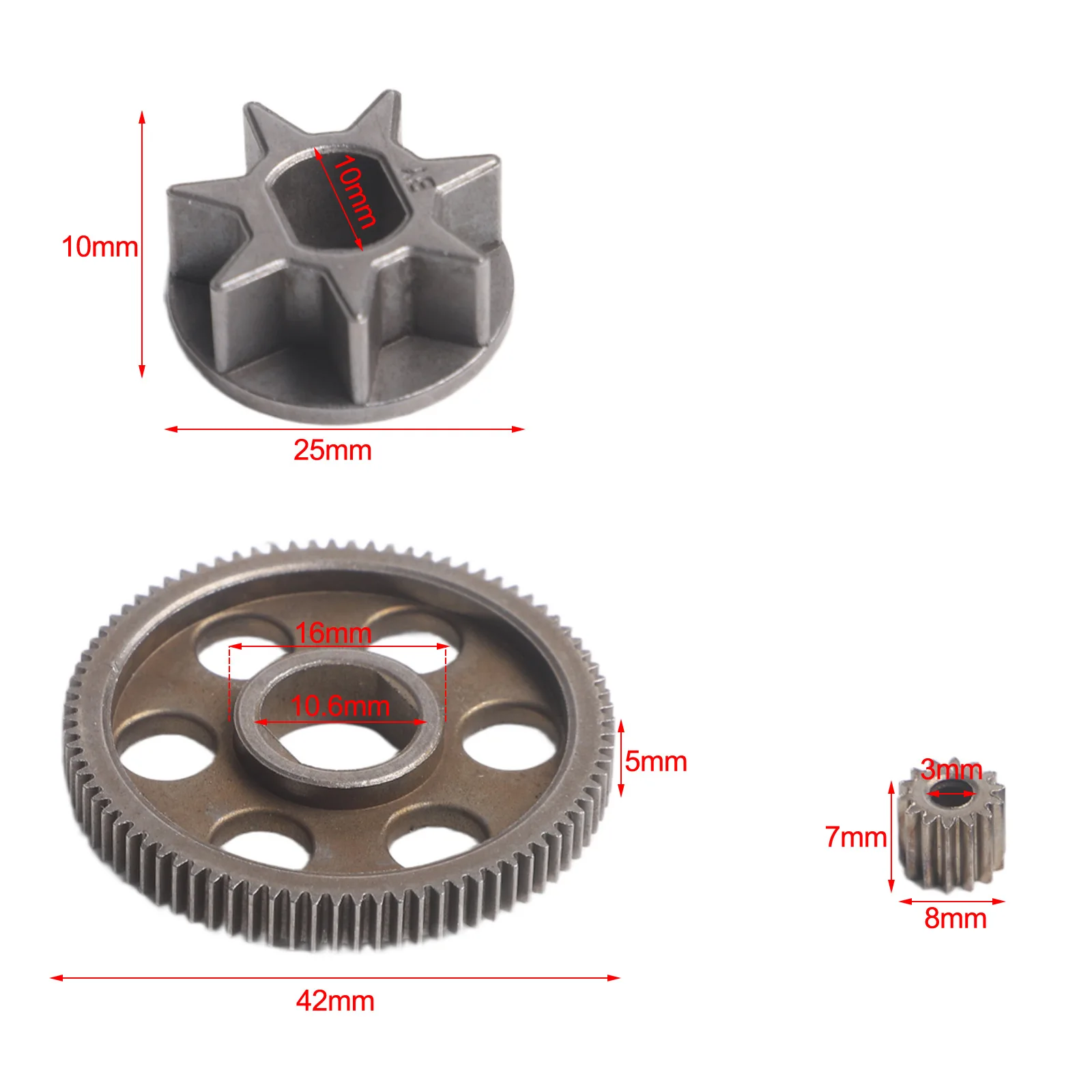 3-Pack Electric Chain Saw Gear For Rechargeable Lithium Logging Saws Metal Replacement Parts Electric Chain Saw Accessories