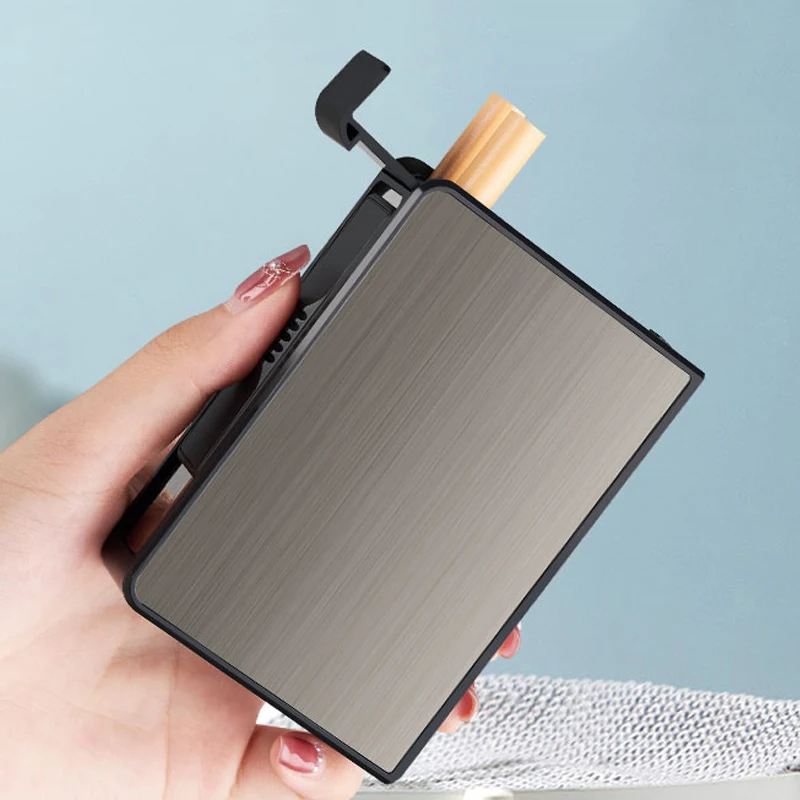 Portable Automatic Cigarette Case Cigarette Boxes 20PCS Cigarette Holder Case Aluminium Alloy Smoke Boxes For Men Gifts