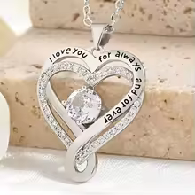 Heart in Heart Necklace Hollow Heart Pendant Gift - YA3375-1