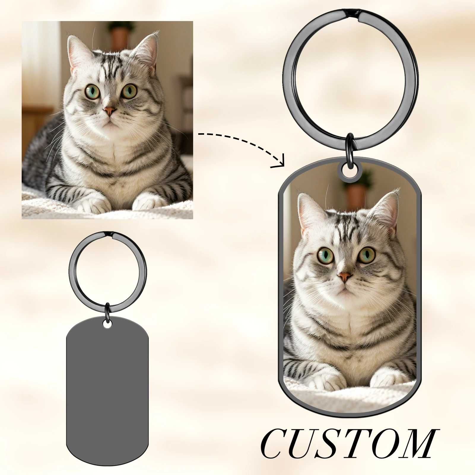 

Family Photo Keychain Custom Exclusive Use Preserves Beautiful Moments Lock Warm Family Suitable Family Friends Pet Enthusiasts