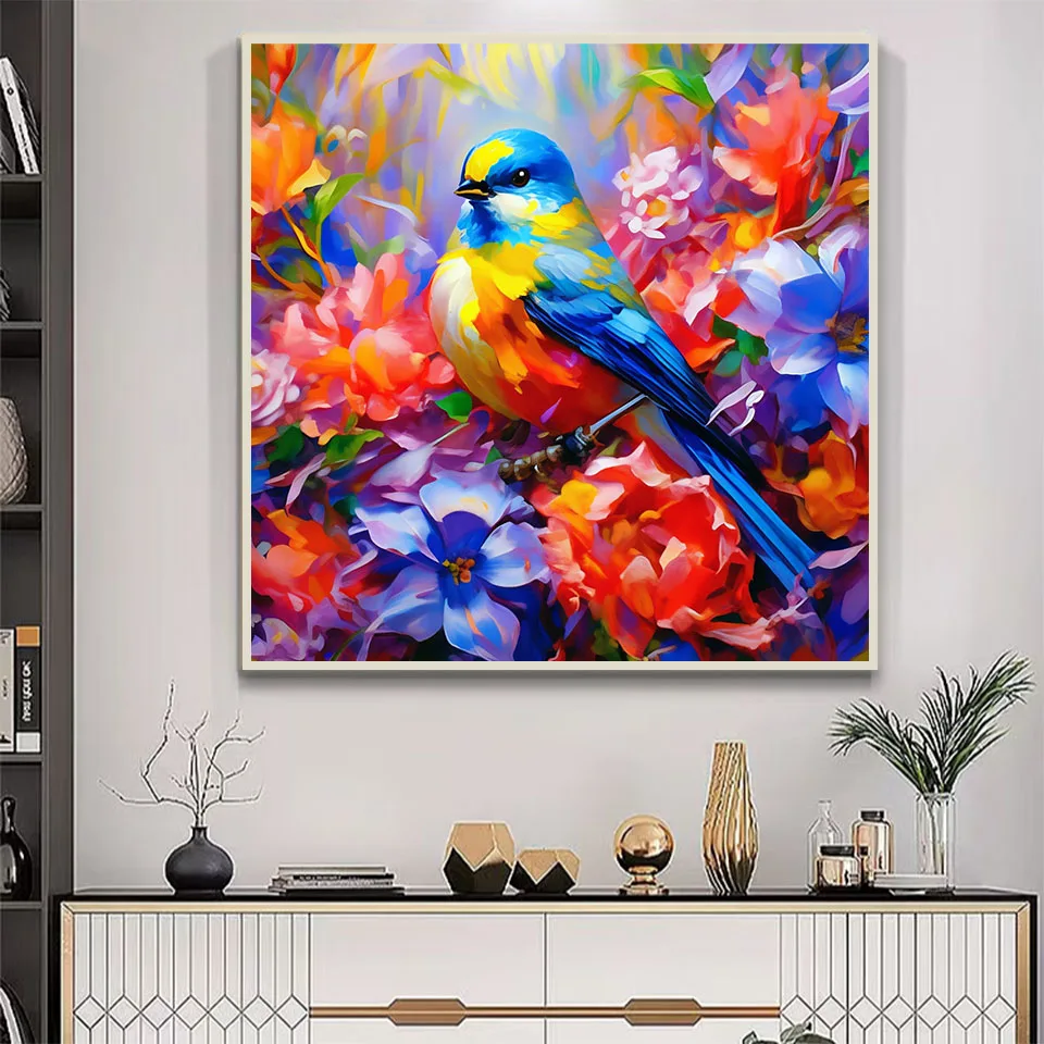 5D DIY Diamond Painting Kit: Bird & Flower Create Stunning Art, Gift Timeless Beauty!