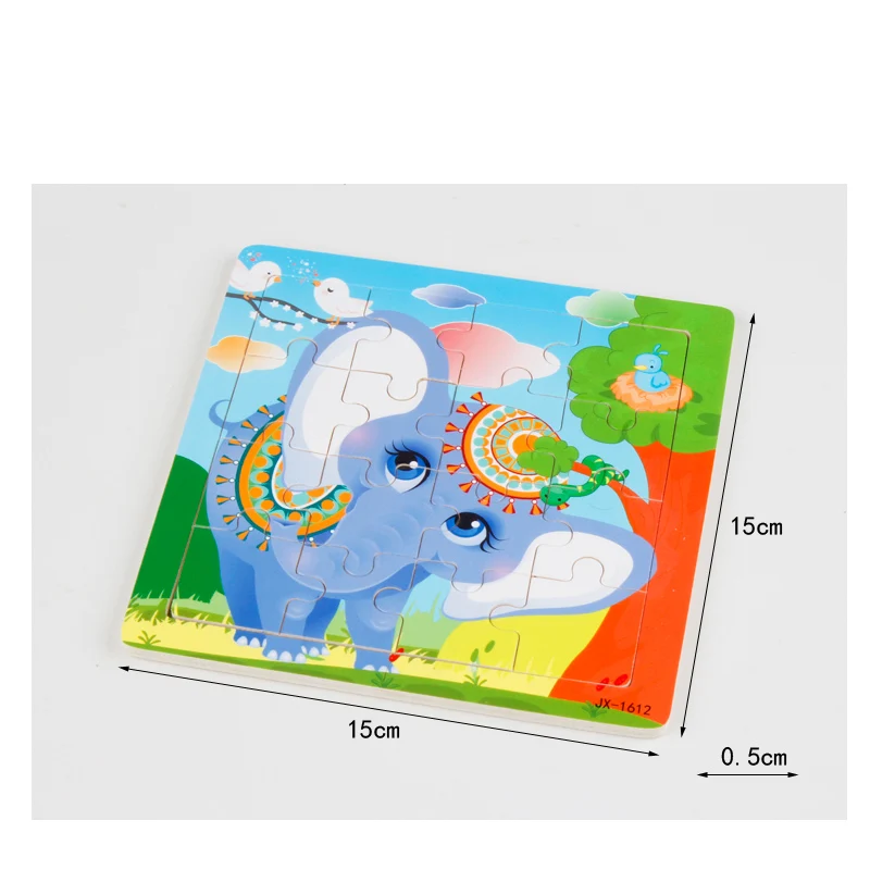 Education Logic Thinking Wooden Puzzle Game - Cartoon Animal Vehicle Jigsaw for Kids Intellectual Early Learning Children's Gift