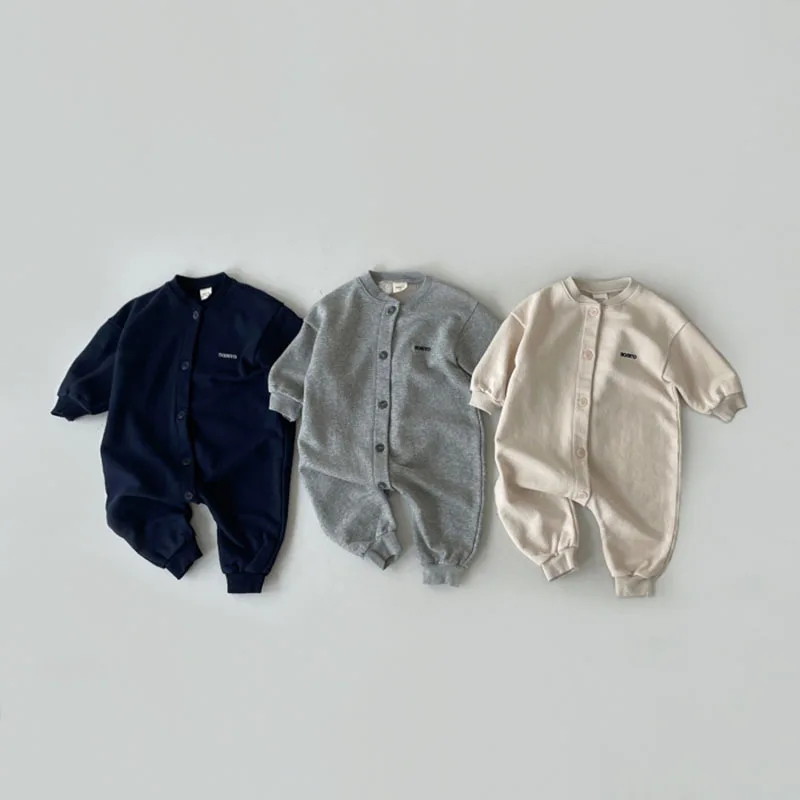 

2025 New Baby Long Sleeve Romper Cotton Newborn Casual Jumpsuit Fashion Letter Print Toddler Autumn Clothes Loose Infant Romper