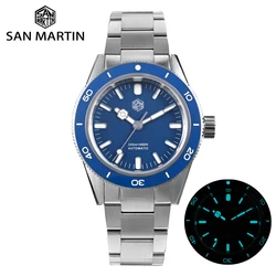 San Martin Men Watch 39.5mm Diver NH35 Sandwich Dial Luxury Sapphire Automatic Mechanical Wristwatch 20Bar Waterproof Luminous