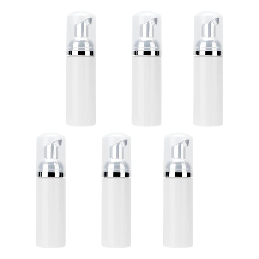 6Pcs Foaming Bottle Creative 50ml Pump Bottle Durable Refillable Container for Travel Bathroom Shower Body Wash Shampoo