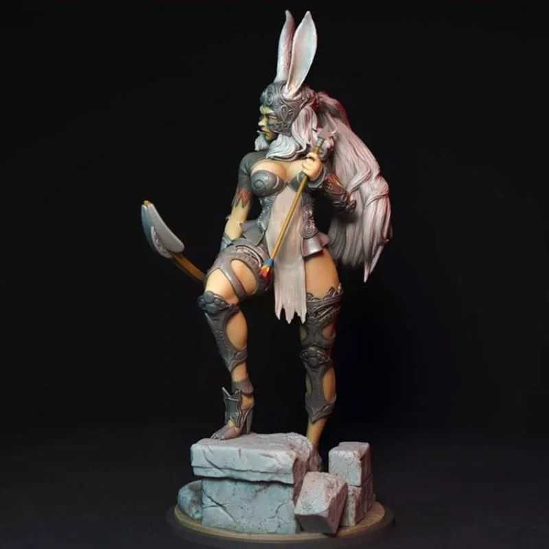 1/24 Scale Resin Figure Model Kit Fantasy Miniature Bunny Jungle Warrior Diorama Statue Unassembled & Unpainted Free Shipping