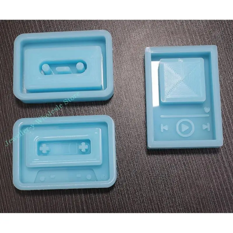 

R7UF Tape Player Resin Shaker Mold Epoxy Resin Mold Keychain Pendant Silicone Mould Casting Resin Mold