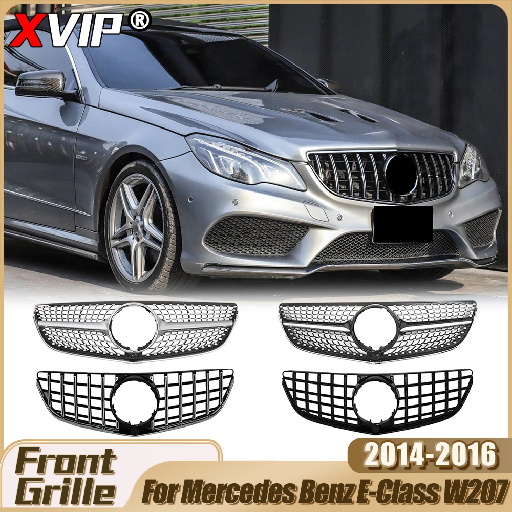 

XVIP Front Glossy Black GTR Style Bumper Grille For Mercedes Benz E-Class W207 E250 E350 E400 E500 2014-2016 Tuning Accessories