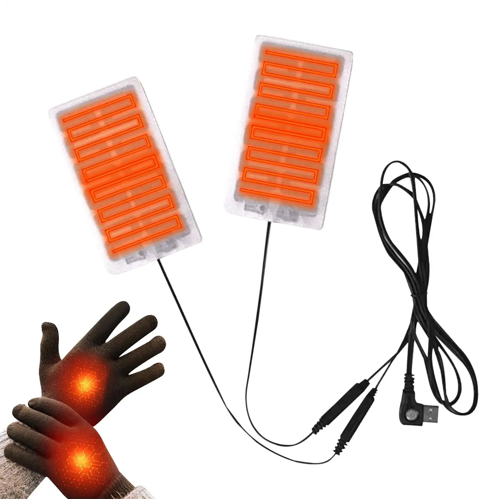 

USB Heating Pad for Gloves & Knee, Winter Warming Liner Hand Warmers for Working Skiing Motorcycling Camping Office Home