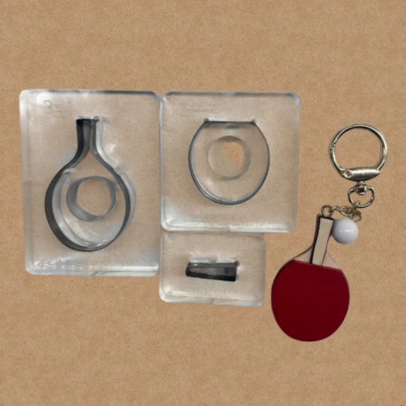 Sports Style Table Tennis Bat Shape Die DIY Leather Key Charm Handcraft Making Tool Customized cutting mold