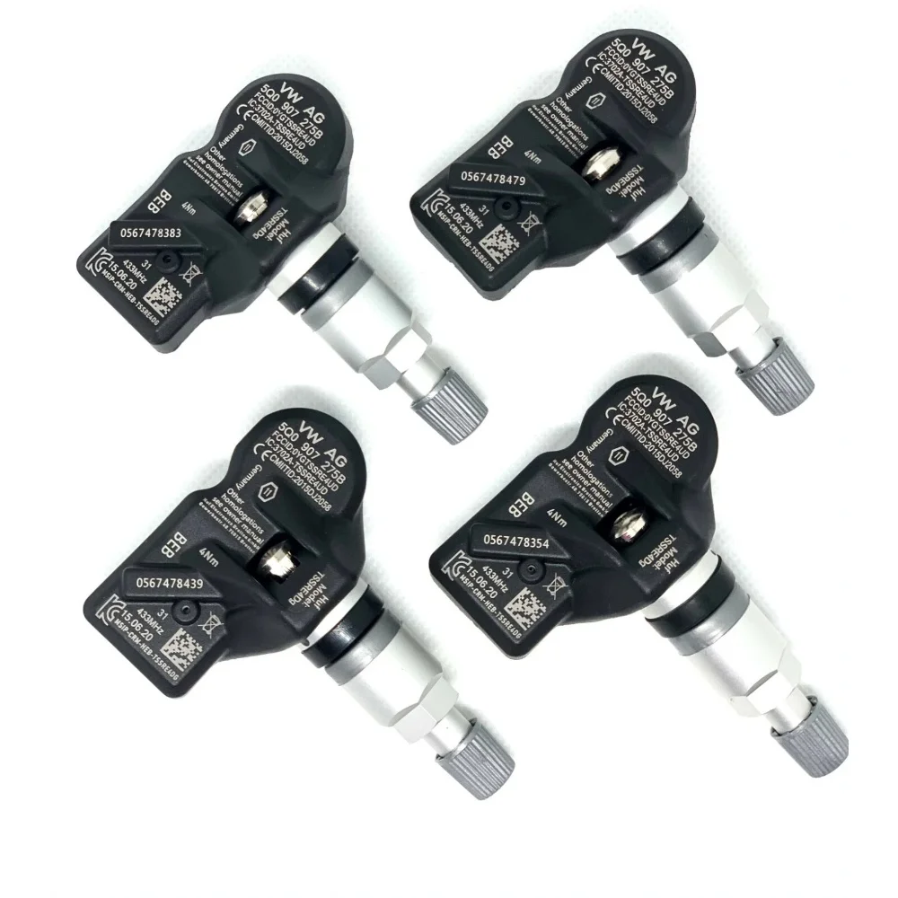 

4 шт. 5Q0907275B датчик давления в шинах 433 МГц для Volkswagen Golf Magotan Arteon Tiguan Crafter Touareg для Audi A3 A4 Q3 Q4 Q5