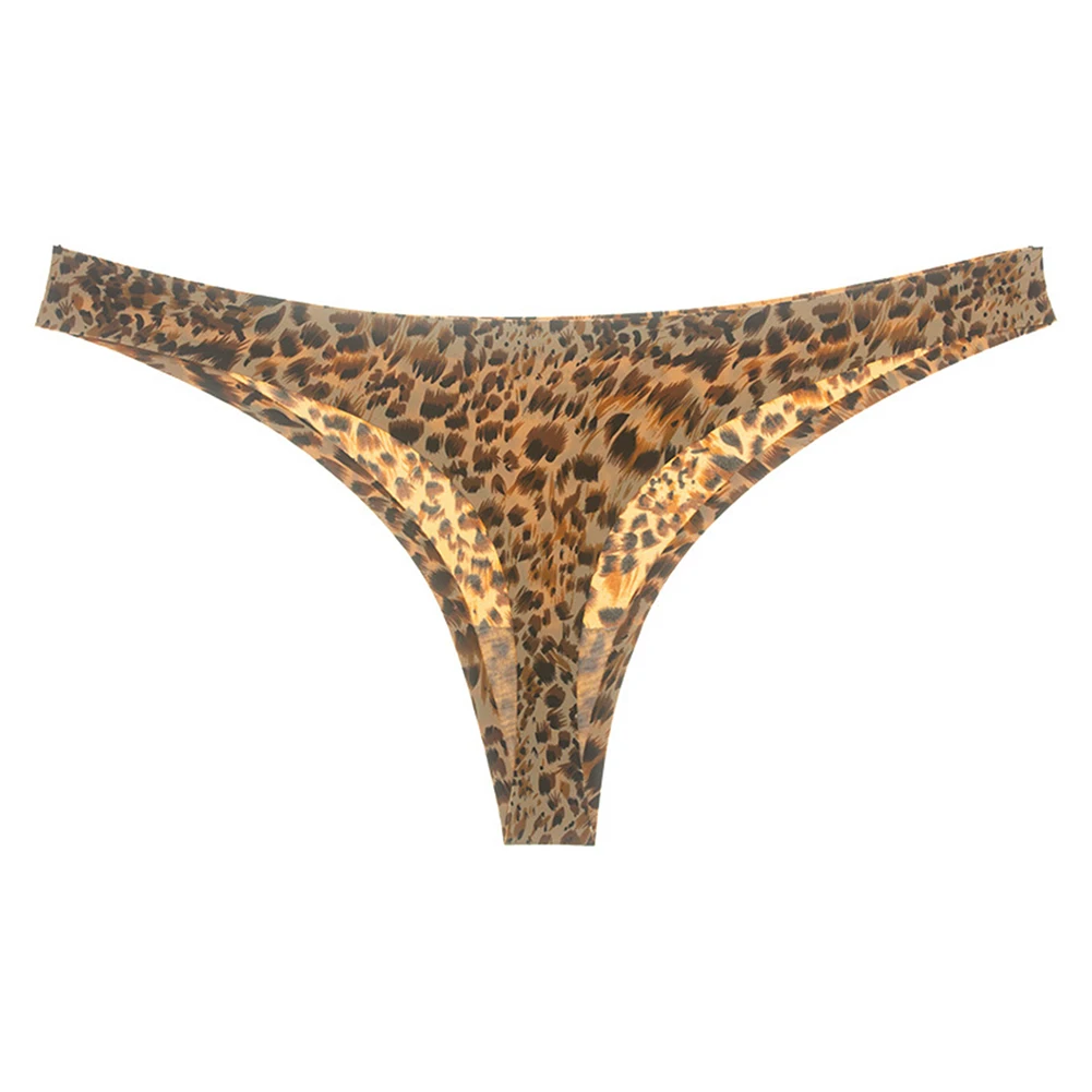 Women Panties Fashion Leopard Printed Thongs Panties Seamless Comfortable T-Back Underpants Sexy Low-Rise G-string Underwear