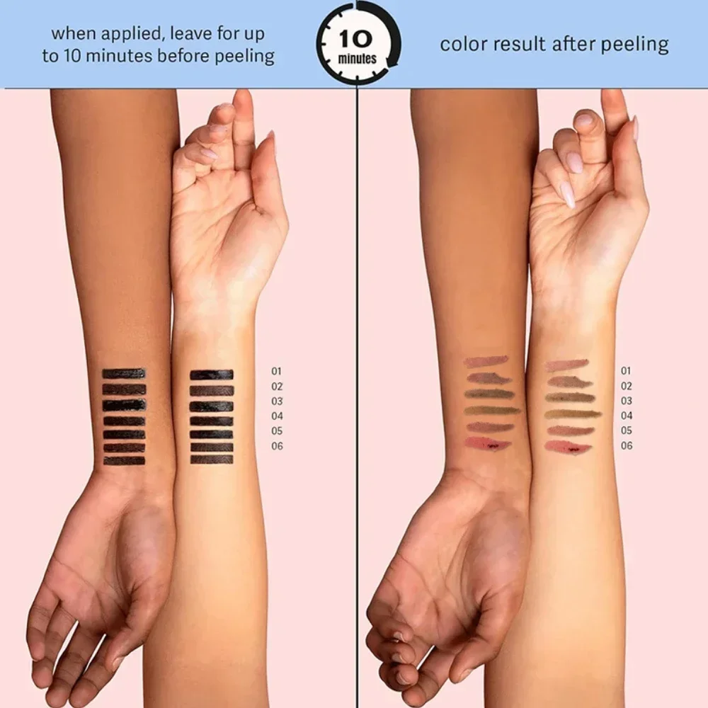 Matita per labbra impermeabile a 6 colori Peel Off Tattoo Lip Gloss Tinta per labbra opaca a lunga durata Contorno nero Tear-off Trucco Stain Cosmetico