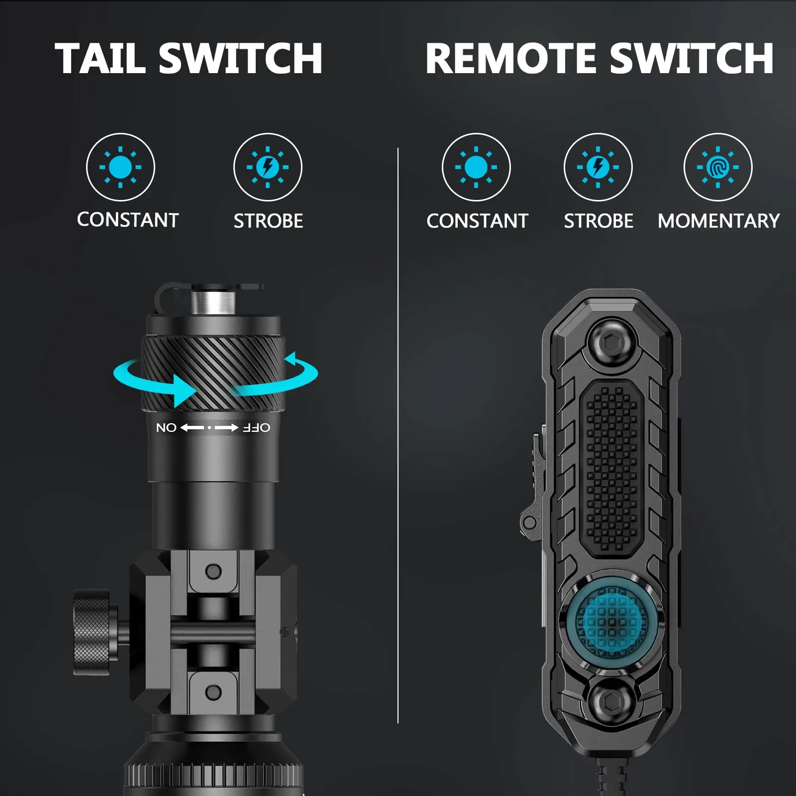 

1000 Lumens Picatinny Tactical Flashlight Green Beam Laser Light Combo Long Gun Flashlight with Remote Switch Constant Strobe