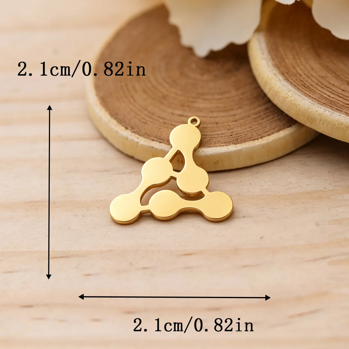 3pcs Stainless Steel Triangle Molecule Pendant Charms Metal Findings For DIY Necklace Earring Jewelry Making Supplies