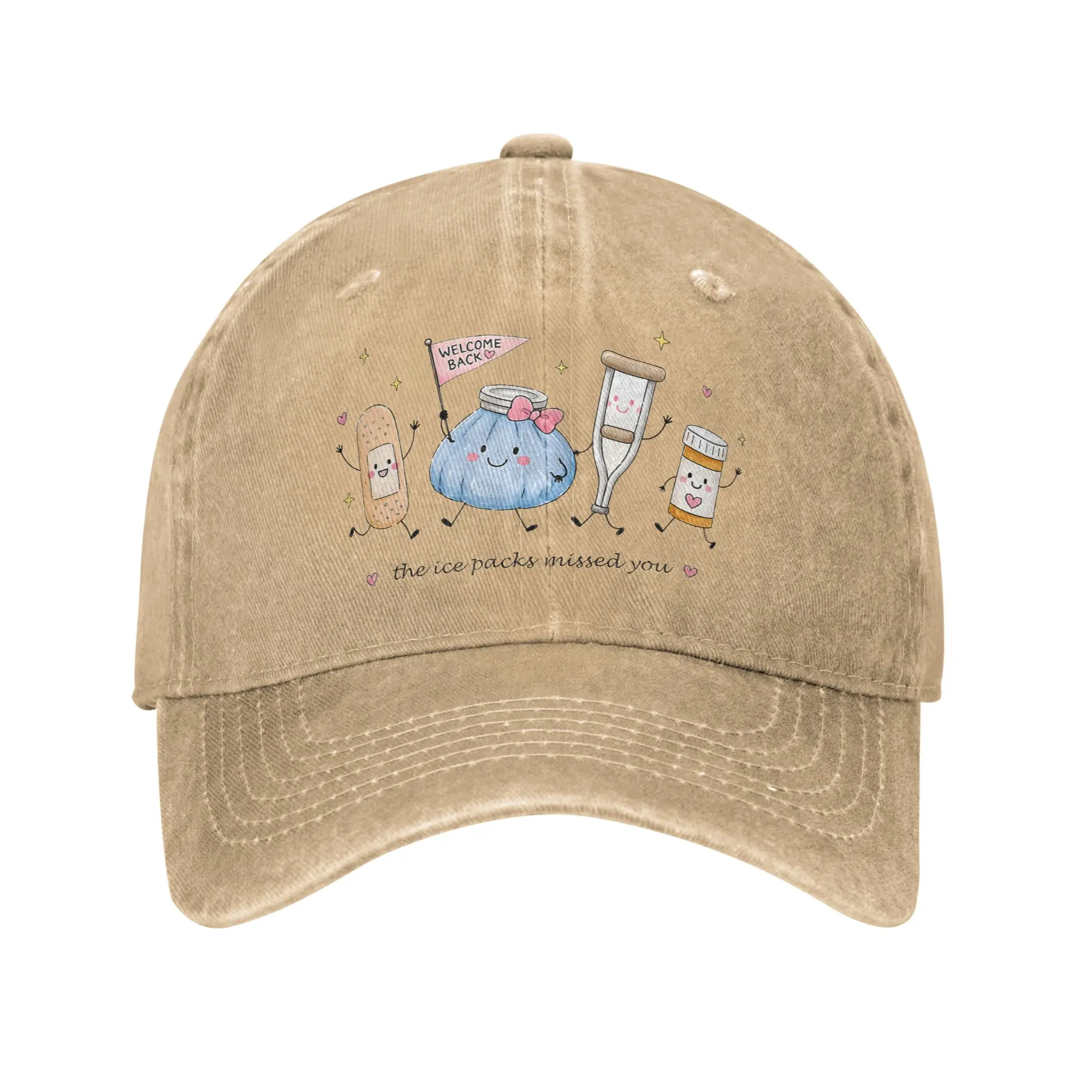 The Ice Packs Missed You Welcome Back School Nurse Cap  Casual Baseball Cap Hats Visor Protection Snapback Cotton tops gorras