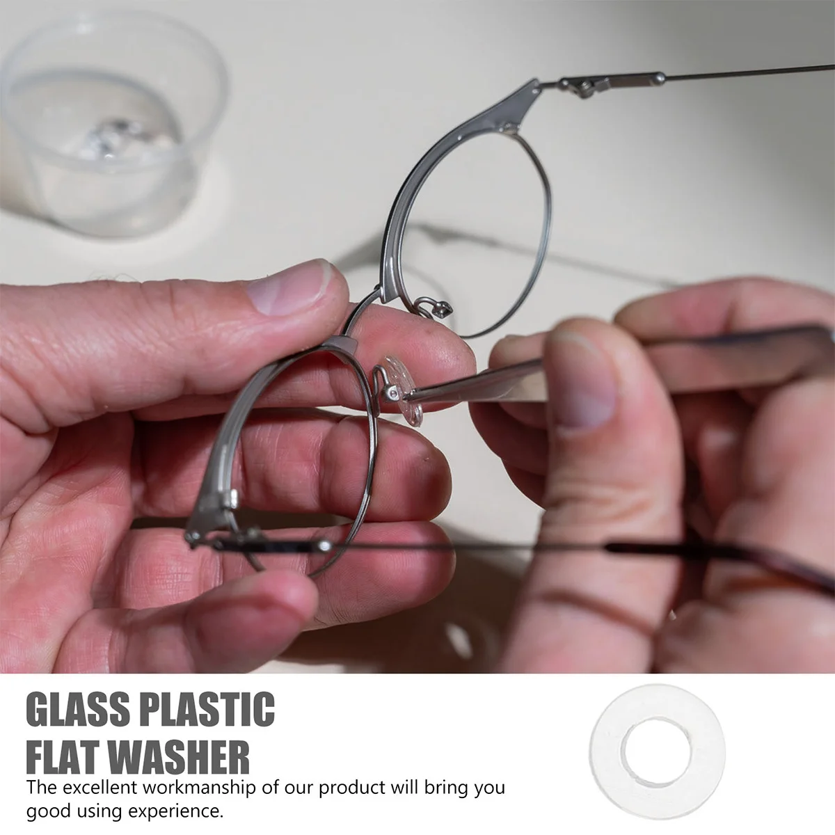 

4Packs Eyeglasses Flat Gaskets Soft Plastic Spacer Replacement Glass Parts Repair Flat Gaskets Standoff Caps for Glasses