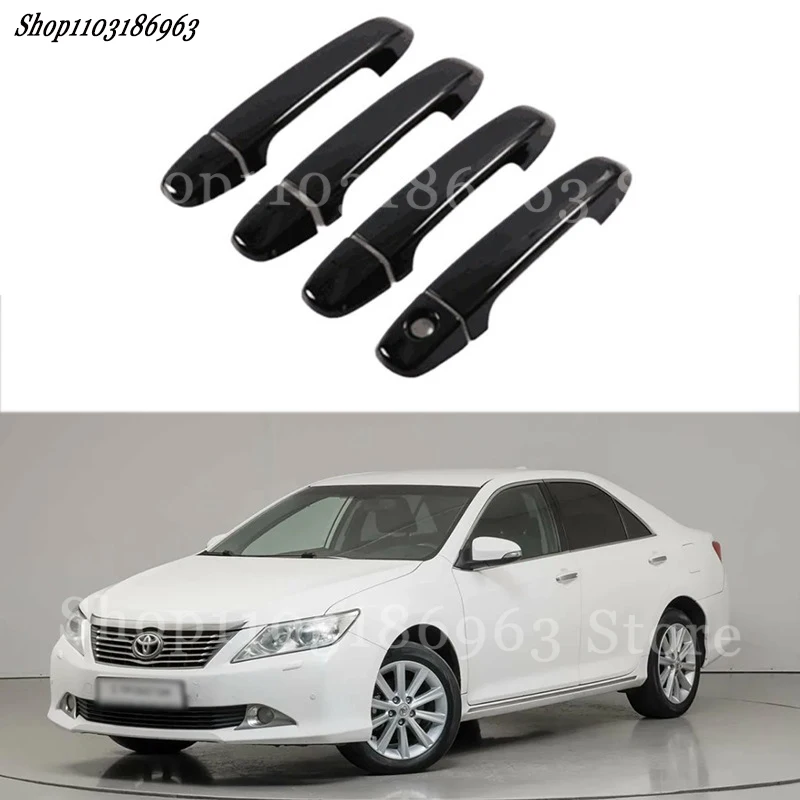 

Gloss Black Door Handle Cover Sticker Trim For Toyota Camry Auris 2012-2017 car Sticker Car-Styling Accessories Cover Auto Parts