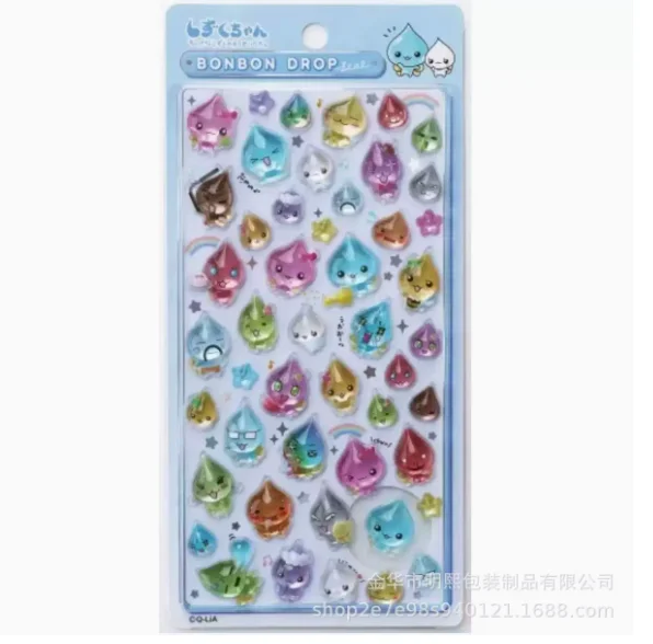 Não original pequena gota de água 3d adesivos de cristal bonito pó espumante gota de chuva senhor cristal gota cola diy adesivos decorativos