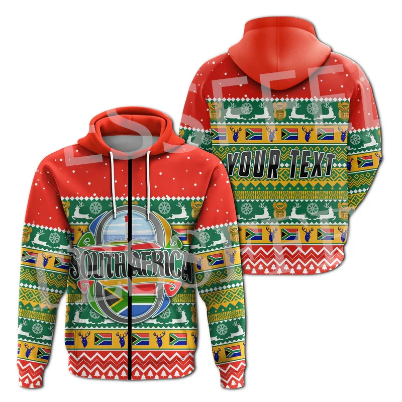 NewFashion Custom Name Africa Country South Africa Flag Tattoo Retro Tracksuit 3DPrint Harajuku Casual Pullover Jacket Hoodies D