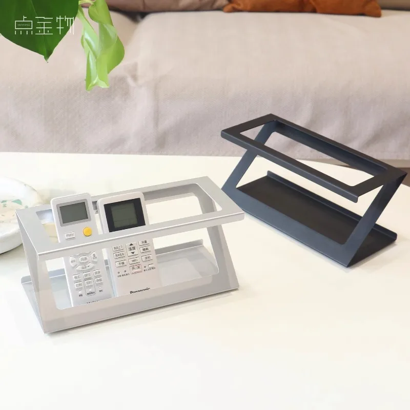 

Sleek Aluminum Remote Control Holder – Minimalist Display Stand for Living Room & Desk Storage Organizer Makeup Organizer