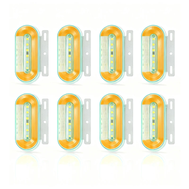 

8PCS 12V 24V Led Side Marker Warning Lights Trailer Trucks Caravan Side Clearance Marker Light Led Lorry Amber Yellow White Lamp