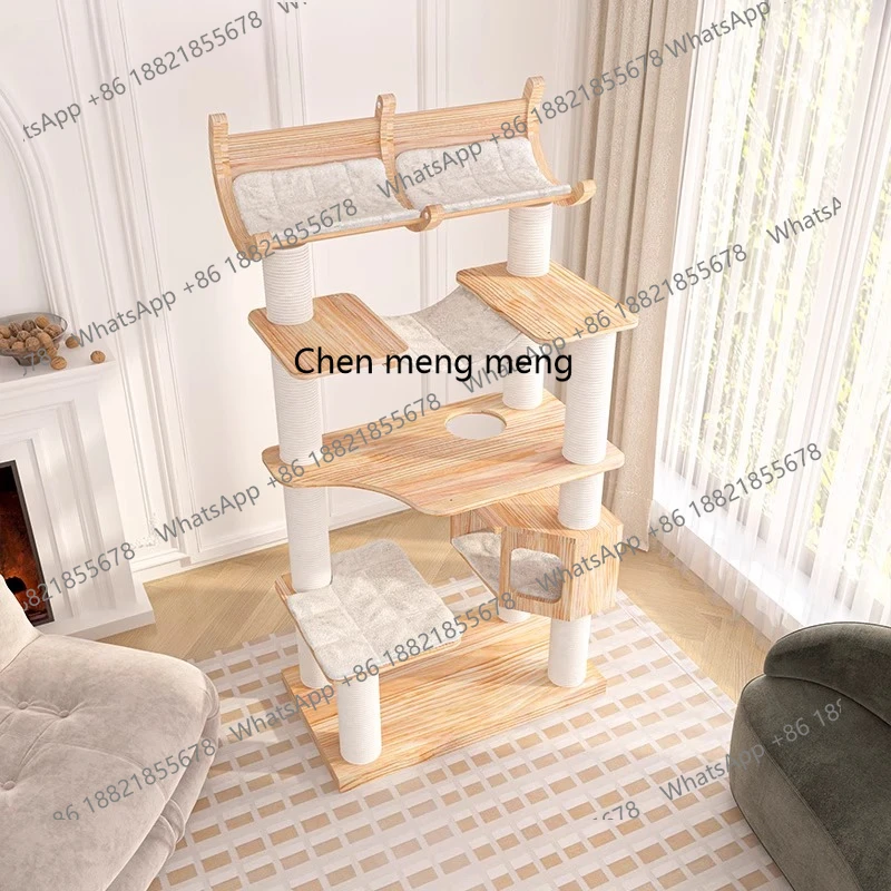 

Honeypot cat nest cat tree integrated large solid wood castle New Zealand pine cat climbing frame
