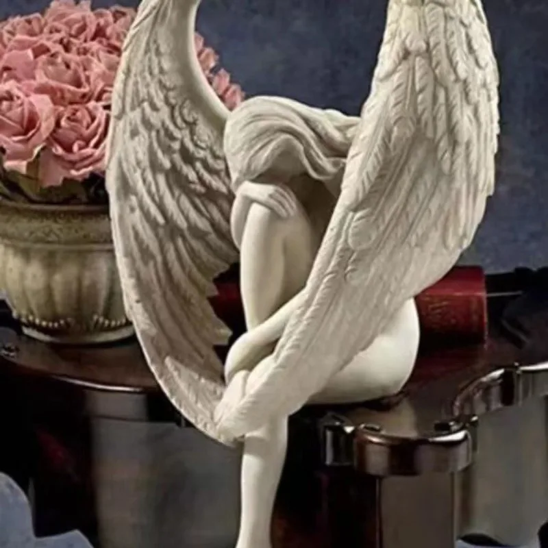 1Pcs Creative Sculpture Decoration Redemption Angel Statue Jewelry Redemption Statuette Religious Garden Home Decoration