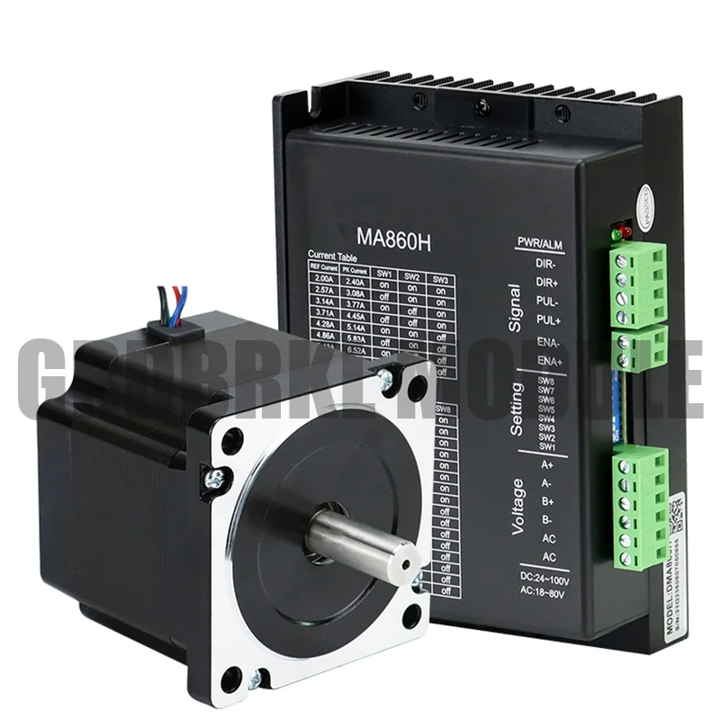 New Original 86BYG250C 6N M 101MM Stepper Motor+MA860H 2.0A-7.20A AC18V-60V DC24-80VDC